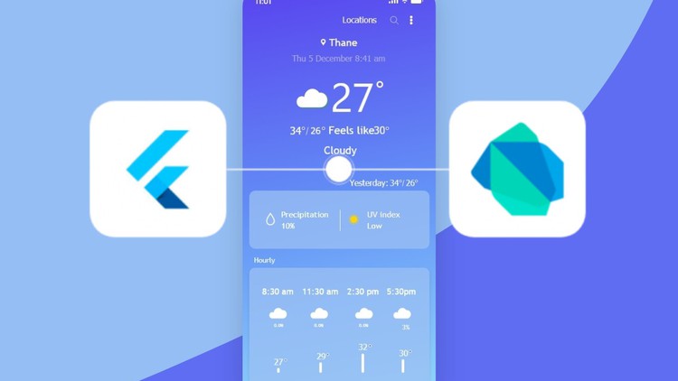 2020-Flutter Complete with Dart,Firebase & built Weather App 